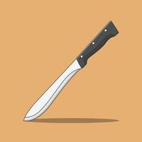 illustration d'icône vectorielle de couteau de boucher. vecteur de couteau de cuisine. style de dessin animé plat adapté à la page de destination web, à la bannière, au dépliant, à l'autocollant, au fond d'écran, à l'arrière-plan