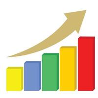 flèche vers le haut et graphiques à barres vecteur