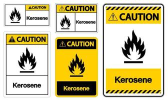 Attention symbole de kérosène signe sur fond blanc vecteur