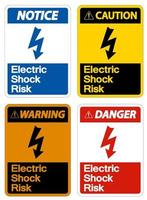 signe de symbole de risque de choc électrique sur fond blanc vecteur