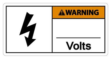 Signe de symbole de volts d'avertissement sur le fond blanc vecteur