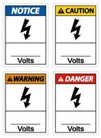 signe symbole volts sur fond blanc vecteur