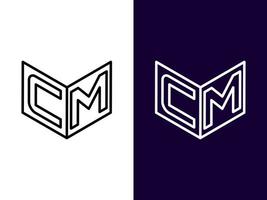 lettre initiale cm création de logo 3d minimaliste et moderne vecteur