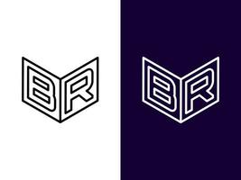 lettre initiale br création de logo 3d minimaliste et moderne vecteur