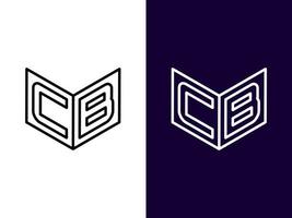 lettre initiale cb création de logo 3d minimaliste et moderne vecteur