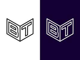 lettre initiale bt création de logo 3d minimaliste et moderne vecteur