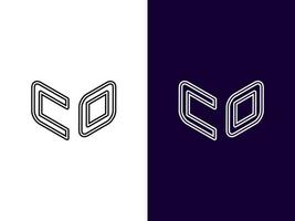 lettre initiale co création de logo 3d minimaliste et moderne vecteur