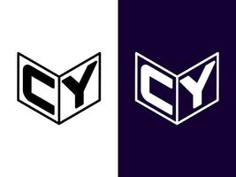 lettre initiale cy création de logo 3d minimaliste et moderne vecteur