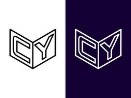 lettre initiale cy création de logo 3d minimaliste et moderne vecteur