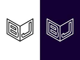 lettre initiale bj création de logo 3d minimaliste et moderne vecteur