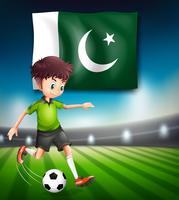 Drapeau du Pakistan et footballeur vecteur