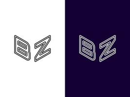 lettre initiale bz création de logo 3d minimaliste et moderne vecteur