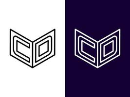 lettre initiale cd création de logo 3d minimaliste et moderne vecteur