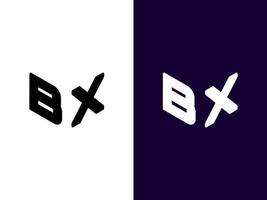 lettre initiale bx création de logo 3d minimaliste et moderne vecteur