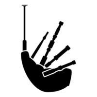 icône de cornemuse illustration couleur noire style plat image simple vecteur