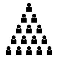 pyramide de personnes icône illustration couleur noire style plat image simple vecteur