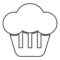 icône cupcake illustration couleur noire style plat image simple vecteur