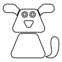 icône de chien illustration de couleur noire style plat image simple vecteur