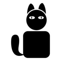 icône de chat illustration de couleur noire style plat image simple vecteur