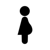femme enceinte c'est une icône noire. vecteur