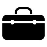 boîte à outils icône professionnelle illustration couleur noire style plat image simple vecteur