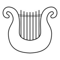 icône harpe illustration couleur noire style plat image simple vecteur