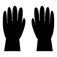 icône de gants de travail illustration couleur noire style plat image simple vecteur