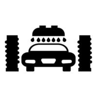 icône de lavage de voiture automatique illustration de couleur noire style plat image simple vecteur
