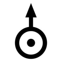 symbole uranus icône noir couleur illustration style plat simple image vecteur