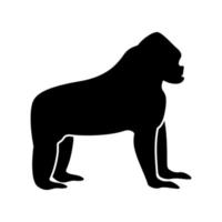 gorille c'est une icône noire. vecteur