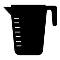 icône de tasse de capacité de mesure illustration de couleur noire style plat image simple vecteur