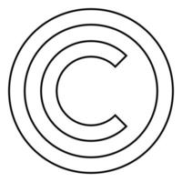 icône de symbole de droit d'auteur illustration de couleur noire style plat image simple vecteur