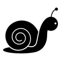 icône d'escargot illustration de couleur noire style plat image simple vecteur