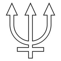icône symbole neptune illustration couleur noire style plat image simple vecteur