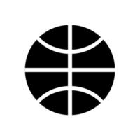 icône de couleur noire de ballon de basket-ball. vecteur