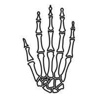 icône d'os de main illustration de couleur noire style plat image simple vecteur