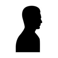 profil vue de côté portrait c'est icône noire. vecteur