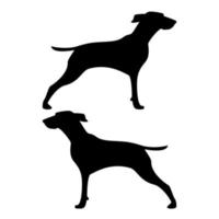 chien de chasse ou icône de chien de chasse illustration de couleur noire style plat image simple vecteur