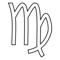 L'icône du zodiaque symbole vierge illustration couleur noir style plat simple image vecteur