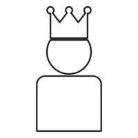 Roi en couronne icône illustration couleur noir style plat simple image vecteur