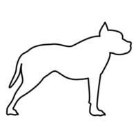 pit bull terrier icône illustration couleur noire style plat image simple vecteur