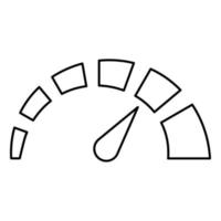icône de compteur de vitesse illustration couleur noire style plat image simple vecteur