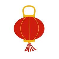 illustration de lanterne chinoise festive rouge suspendu plat isolé vecteur