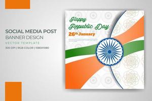 joyeux jour de la république festival indien bannière de publication sur les médias sociaux téléchargement gratuit vecteur