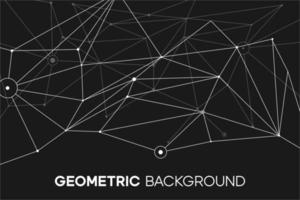 arrière-plan abstrait noir pour l'analyse des données réseau. recherche scientifique cybernétique avec connexions de particules. fond de ligne de plexus vecteur