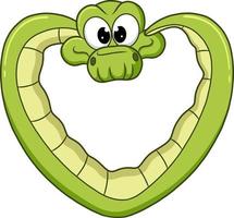 le serpent mignon fait une forme d'amour par son corps vecteur