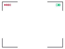 écran de caméra, enregistrement vidéo, viseur isolé sur blanc vecteur