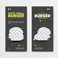 modèle de bannière de menu burger super délicieux vecteur