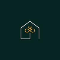 design moderne et professionnel pour le logo de la maison des abeilles vecteur