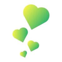 symbole d'amour avec la couleur verte vecteur